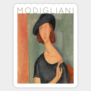Amedeo Modigliani - Jeanne Hebuterne Au Chapeau Sticker